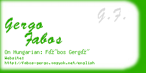 gergo fabos business card